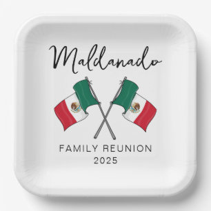 Mexico Flag Family Reunion  Paper Plates