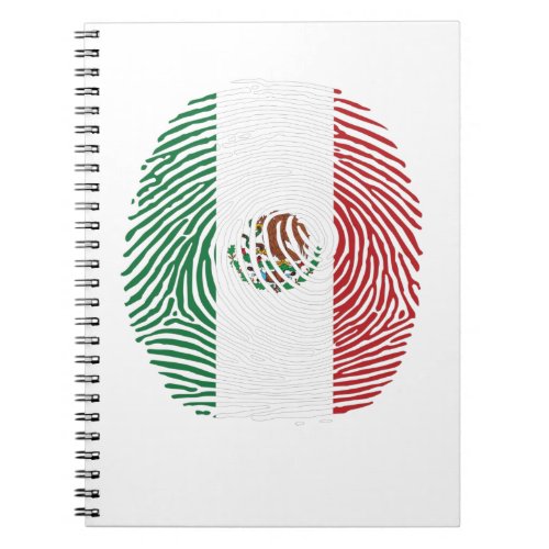 mexico flag fingerprint notebook