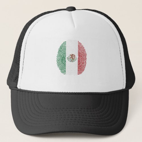 mexico flag fingerprint trucker hat