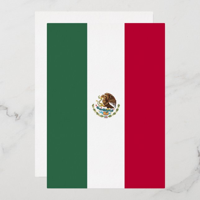 Mexico flag foil invitation (Front/Back)