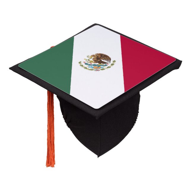 Mexico flag graduation cap topper (Angled)
