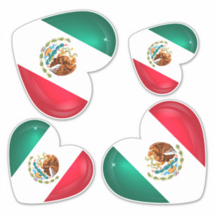 Mexico Flag Heart cutout Sticker