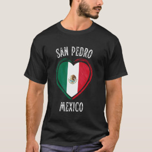 Mexico Flag Heart San Pedro City T-Shirt