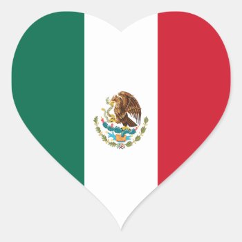 Mexico Flag Heart Sticker by AZ_DESIGN at Zazzle