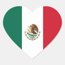 Mexico Flag Heart Sticker