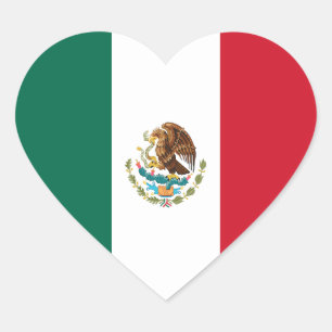 Mexico Flag Heart Sticker