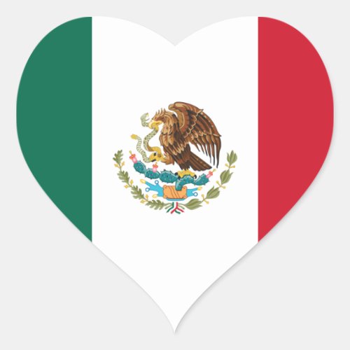 Mexico Flag Heart Sticker