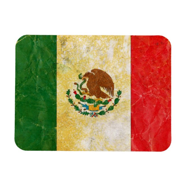 Mexico Flag in Grunge Magnet (Horizontal)