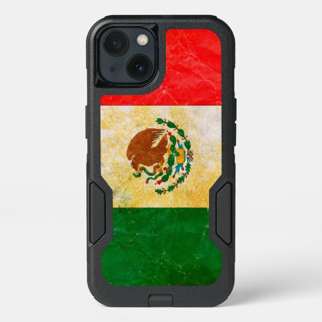 Mexico Flag in Grunge Otterbox iPhone Case (Back)