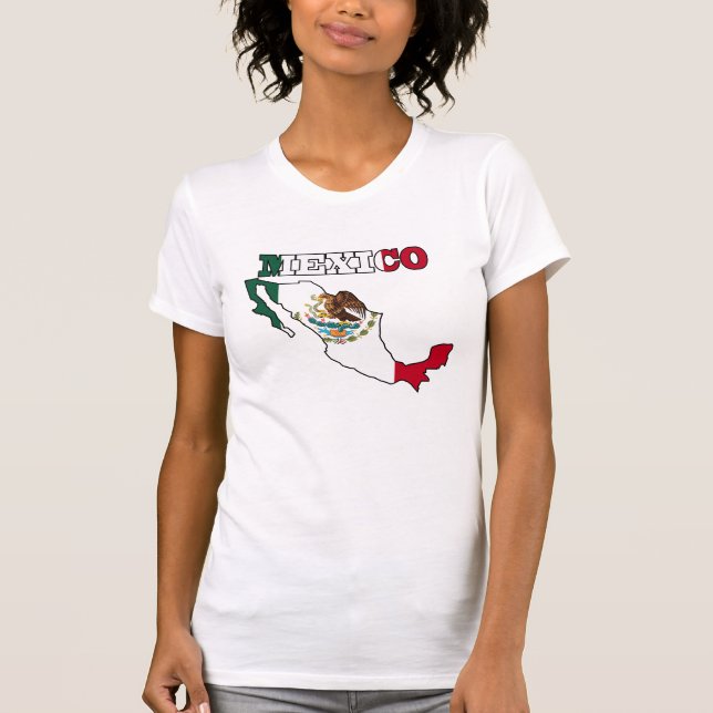 Mexico Flag in Map T-Shirt (Front)