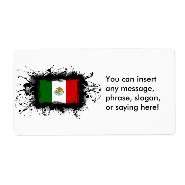 Mexico Flag Label (Front)