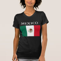 Mexico Flag Ladies Petite T-shirt Black