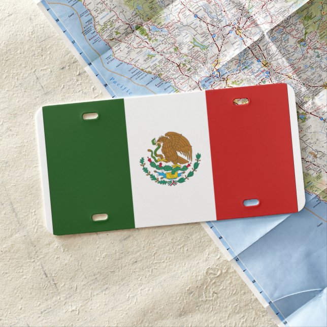 Mexico flag license plate (In Situ)