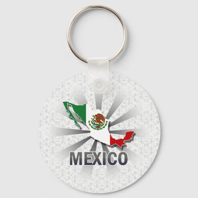 Mexico Flag Map 2.0 Keychain (Front)