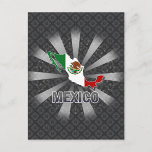 Mexico Flag Map 2.0 Postcard