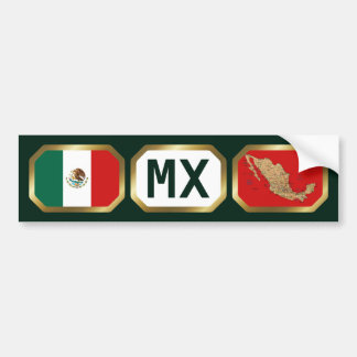 Mexico Flag Map Code Bumper Sticker