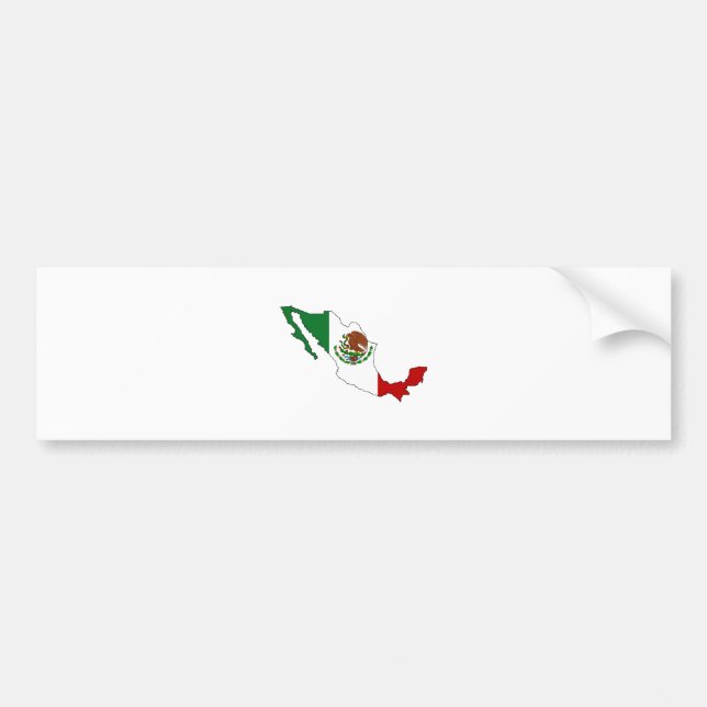 Mexico Flag Map full size Bumper Sticker (Front)
