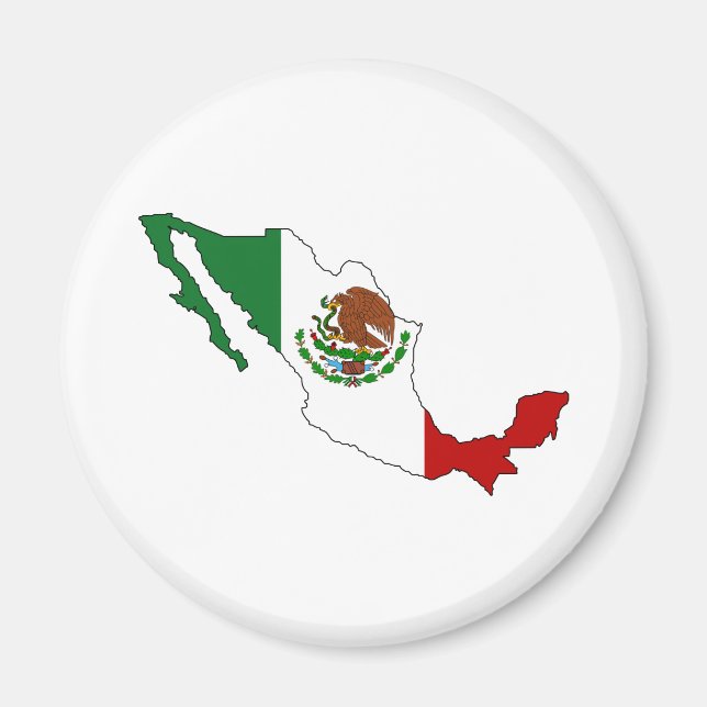 Mexico Flag Map full size Magnet (Front)