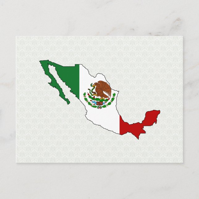 Mexico Flag Map full size Postcard (Front)