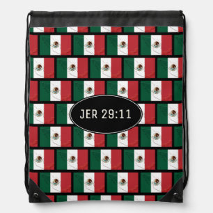 MEXICO FLAG Map JEREMIAH 29:11 Mexican Drawstring Bag