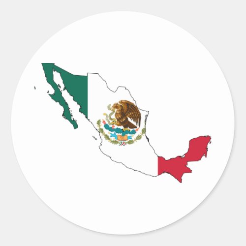 mexico flag map la Bandera Nacional Classic Round Sticker