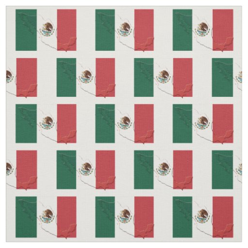 MEXICO Flag Map Outline Fabric