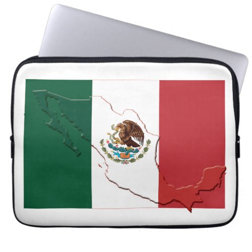 MEXICO Flag Map Patriotic Computer GREEN Laptop Sleeve