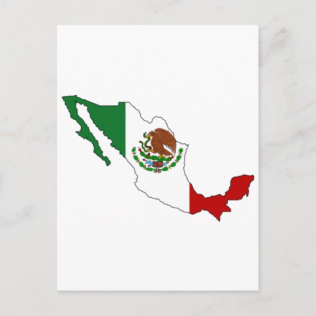 Mexico flag map postcard (Front)