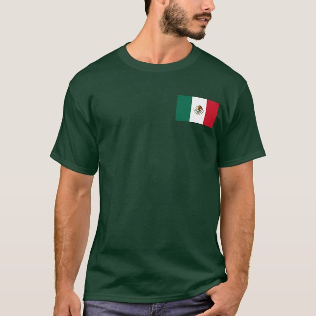 Mexico Flag Mens Green Shirt (Front)