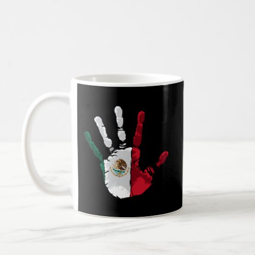 Mexico Flag Mexican Hand Print Hecho En Mexico Coffee Mug