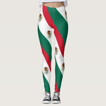 Mexico Flag Mexican Patriotic Leggings by YLGraphics at Zazzle