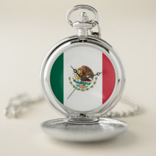 Mexico Flag Mexican Patriotic Pocket Watch