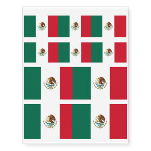 Mexico Flag Mexican Patriotic Temporary Tattoos
