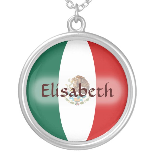 Mexico Flag + Name Necklace (Front)