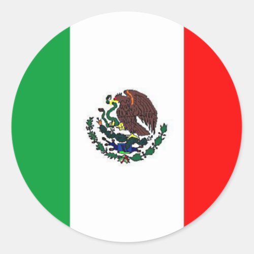 MEXICO FLAG _ NATIONAL MEXICAN FLAG CLASSIC ROUND STICKER