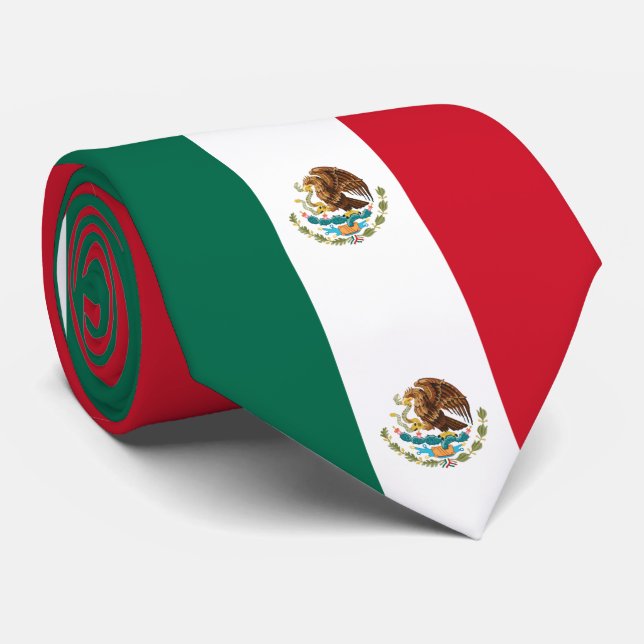 Mexico Flag Neck Tie (Rolled)