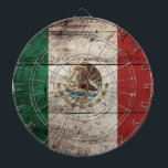Mexico Flag on Old Wood Grain Dart Board<br><div class="desc">Mexico Flag on Old Wood Grain Feel free to modify the design according to your own preferences. You may change the design location, orientation, background colors and size. Also, you may add your own text, or slogan set its font, location and size, all in order to create the ultimate personal...</div>