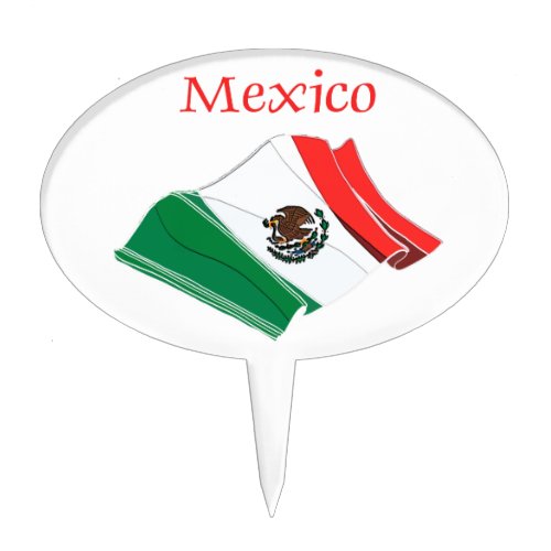 Mexico Flag Oval Cake Topper