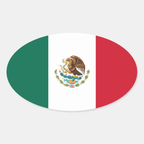 Mexico Flag Oval Sticker