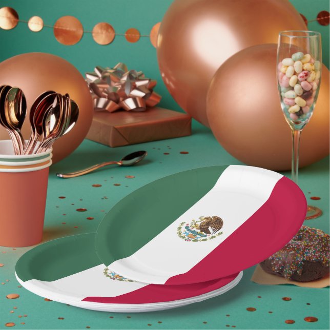 Mexico flag paper plates (Multi)