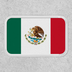 Mexico Flag Heart Shaped Patch, Mexican Pride Patches