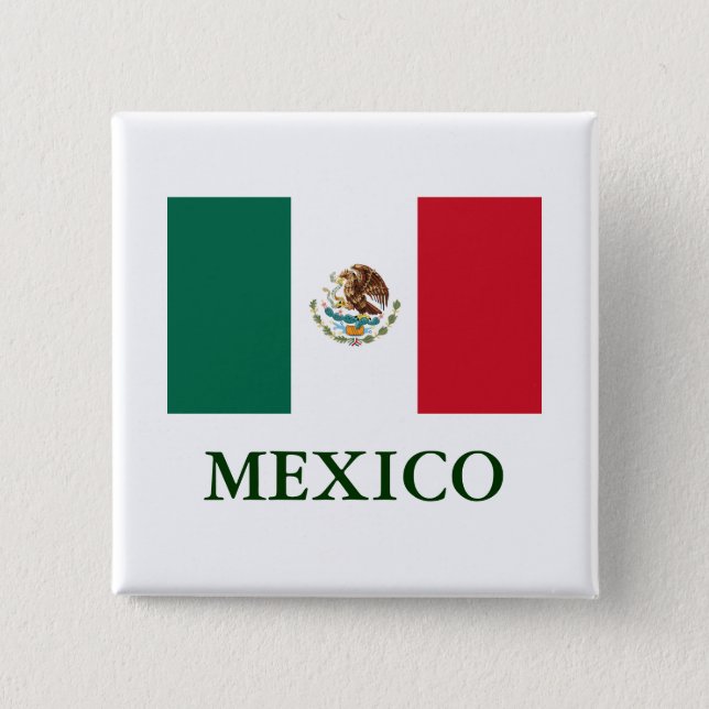 Mexico Flag Pin Back Button (Front)