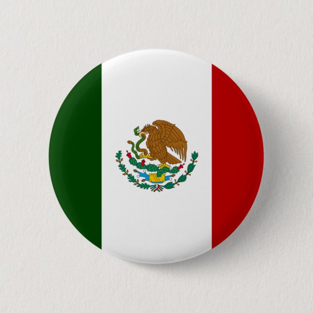 Mexico flag pinback button (Front)