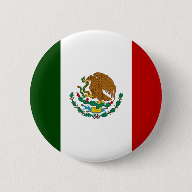 Mexico flag pinback button (Front)