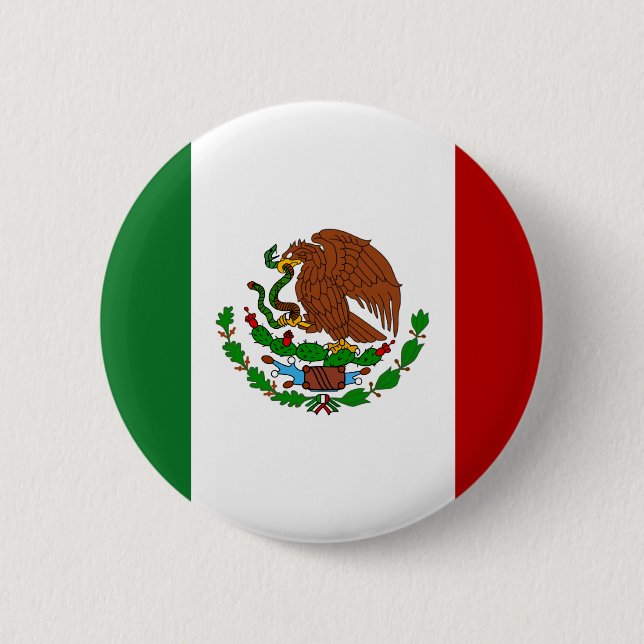 Mexico Flag Pinback Button (Front)