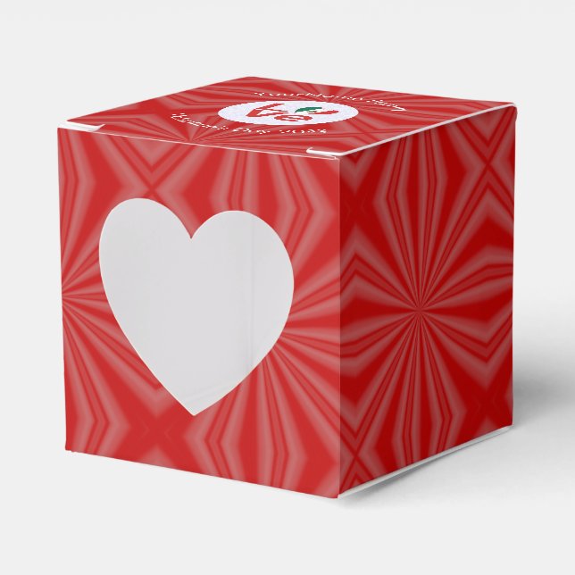 Mexico Flag Red LOVE Personalized Favor Boxes (Front Side)