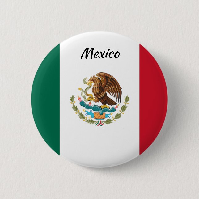 Mexico Flag Round Button (Front)