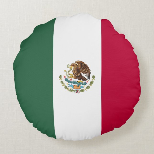 Mexico flag round pillow (Back)