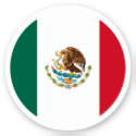 Mexico Flag Round Sticker