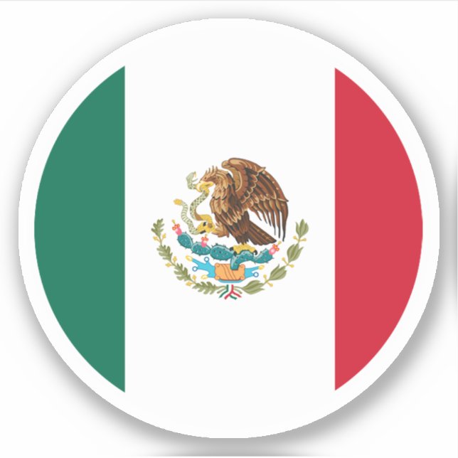 Mexico Flag Round Sticker (Front)
